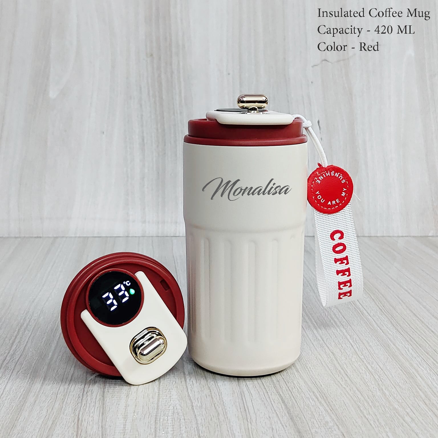 Custom Name Insulated Coffee Mug 420ml