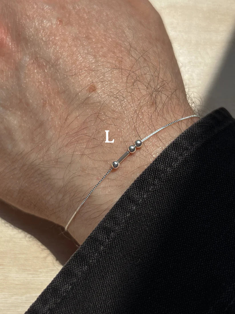 Unisex Morse Code Bracelet Pair