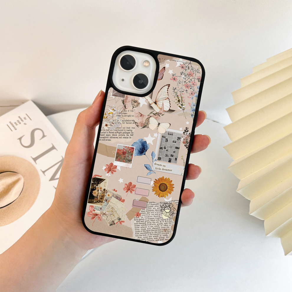 Aesthetic Butterfly Glass Case