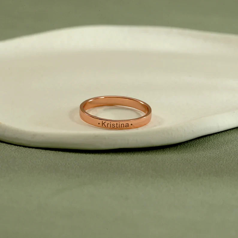 Rose Gold name ring 