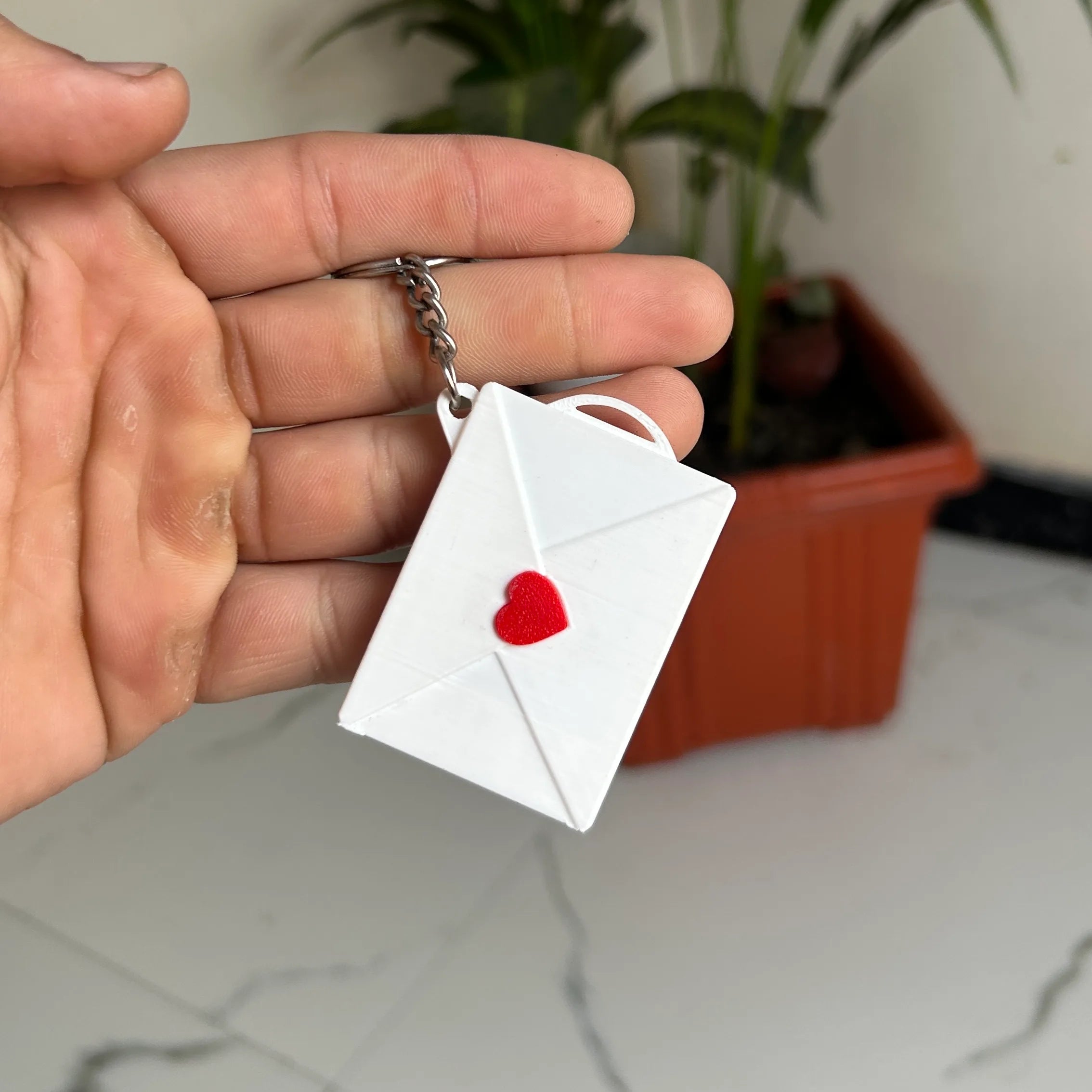 Personalised Mini Envelope Photo Keychain – Custom Love Memory Gift