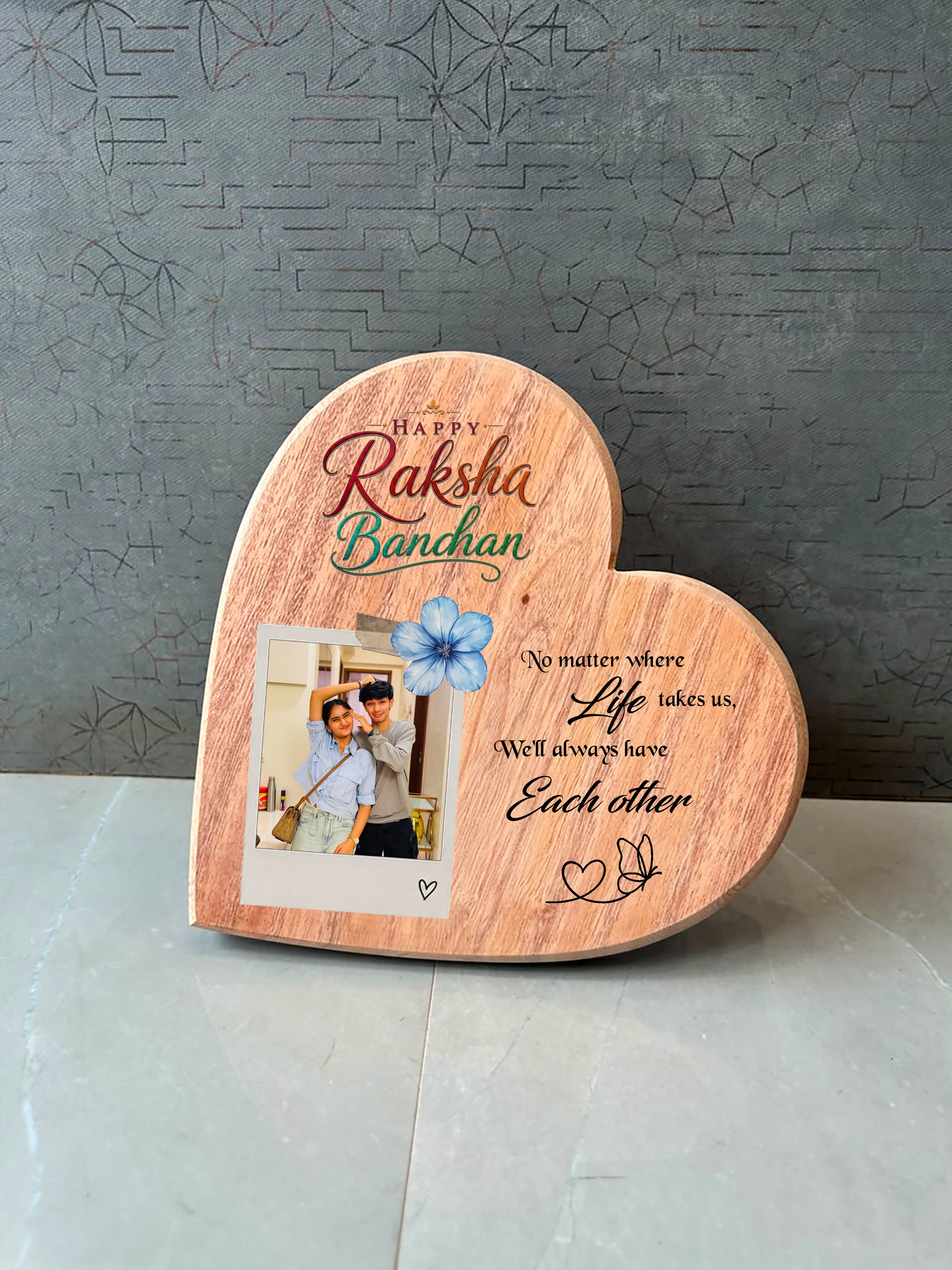 Personalized Wooden Photo Gift for Brother & Sister