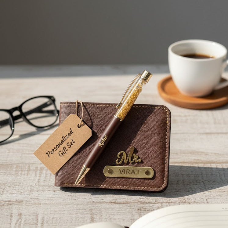 Saffiona combo: Custom Engraved Wallet and Pen for Men