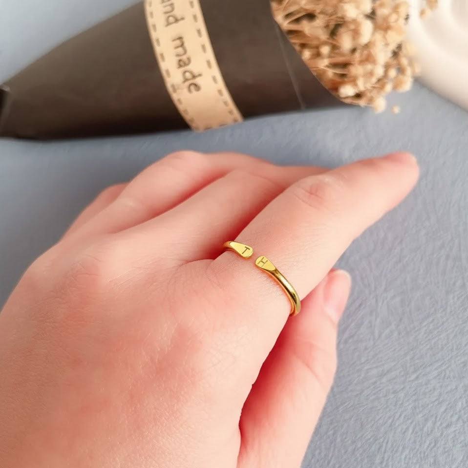 Custom Open Two Initial Ring