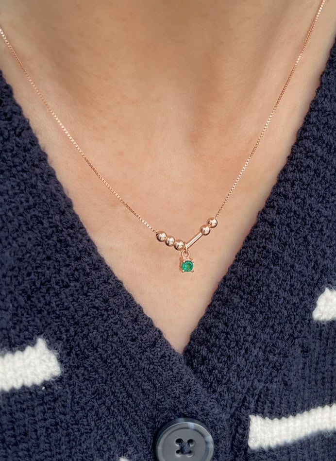 Morse Code Initial Birthstone Necklace