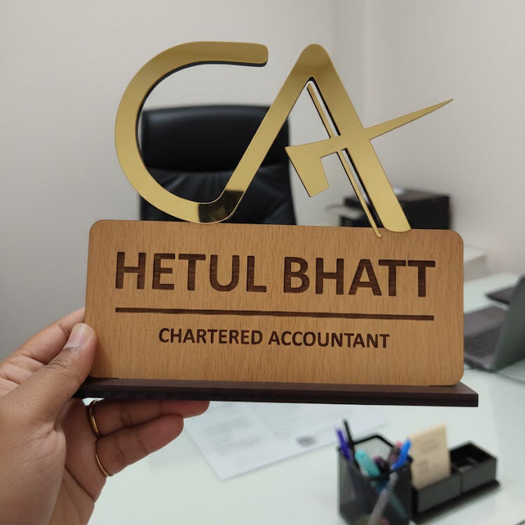 Personalised  Wooden Desk Plate with name & any profession