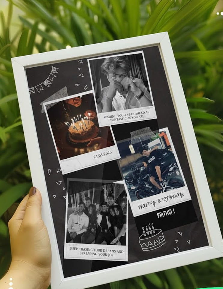 Custom Polaroid Style -Personalized A4 Size Photo Collage Frame