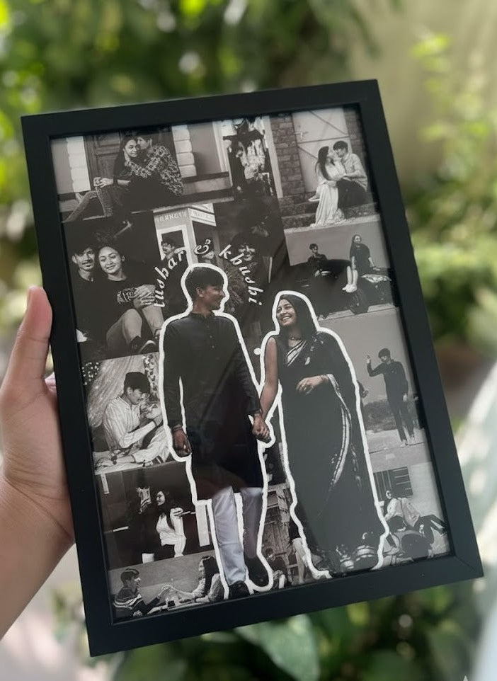 Personalized Silhouette Collage Frame(A4): A Timeless Gift for Couples
