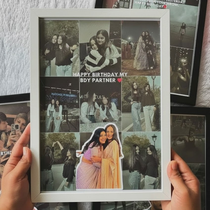Custom Photo Collage Birthday A4  Frame for Best Friend