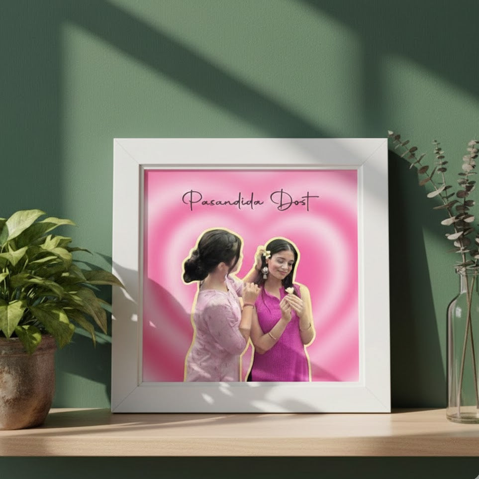 Custom Bestie Memory Frame(4*4) –  "Pasandida Dost" Aesthetic Wall Art Gift