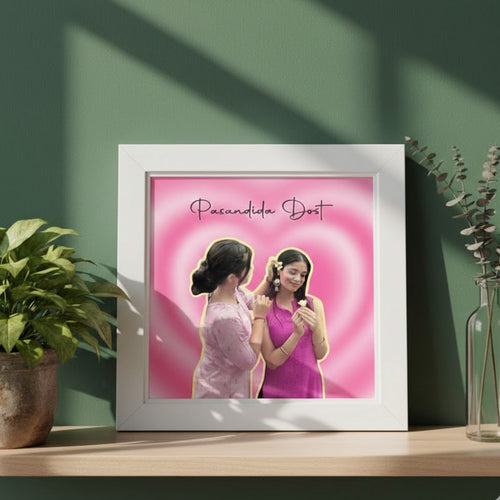 Custom Bestie Memory Frame(4*4) –  "Pasandida Dost" Aesthetic Wall Art Gift